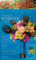 (201) Brides Magazine Feature: S&K Floral Expressions, Feather Fun, Bouquet and Boutonniere