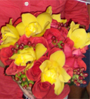 Cymbidium Orchid and Rose Bouquet