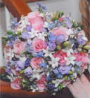 Rose Stephanotis Delphinium Bouquet