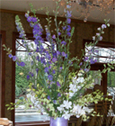 Larkspur and Dendrobium Centerpiece